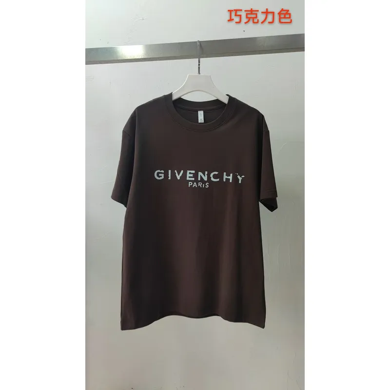Givenchy Paris Logo Cotton T Shirts in Pink Brown Black and White for men Casual Fashion #A54254