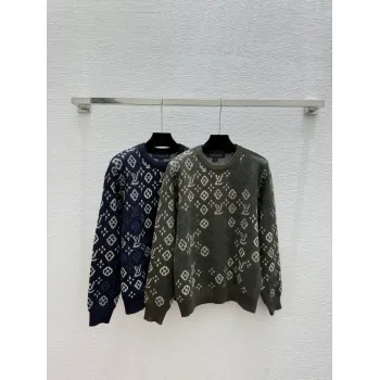 LV Womens Crewneck Sweaters  Monogram Pattern   Fair Isle Design in Dual Color Options for Luxury Fashion Lovers #A57760