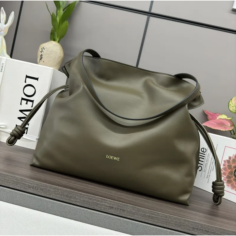 Loewe Large Flamenco Nappa Leather Drawstring Tote 38x29x14cm #A63866