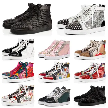 CL Redbottom designer shoes Studded Spikes triple black red suede leather men women flat bottoms luxury casual shoes fashion Sneakers 36-47 #956071