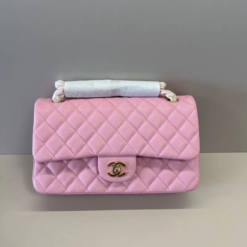 Authentic Chanel Classic Flap Bag in Light  Caviar Leather good Hardware  Wide 25cm #A54377