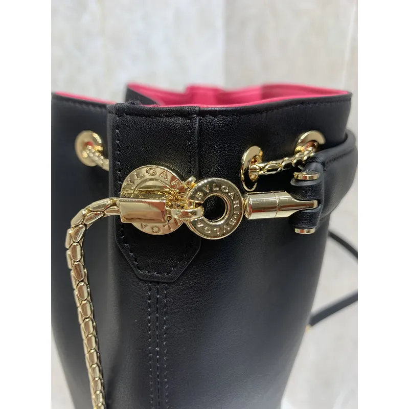 Bvlgari Serpenti Bucket Bag In Blush Leather With Iconic Detailing #A51661 Bvlgari Serpenti Bucket Bag In Blush Leather With Iconic Detailing #A51661