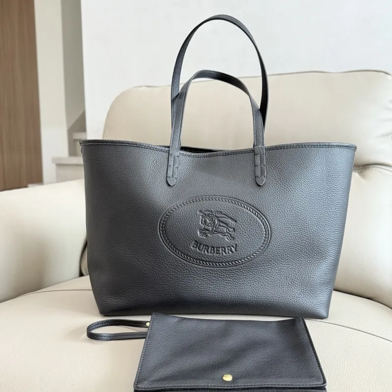 Burberry Black Leather Tote Bag 2221 #A55696