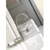 Bvlgari Serpenti Metallic Silver Top Handle Bag With Iconic Motif #A51653