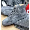 CL Redbottom New Grey/Blue Suede Genuine Leather Sneakers Shoes High Top Famous Brands Red Bottom Sneaker Shoes Men Women Causal Party Dress Wedding #9874154