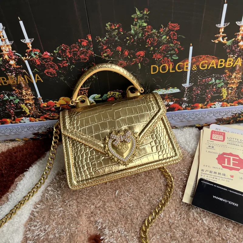 New style  Leather Crossbody Handheld  Crocodile Pattern Top quality D&G BAG #A23007