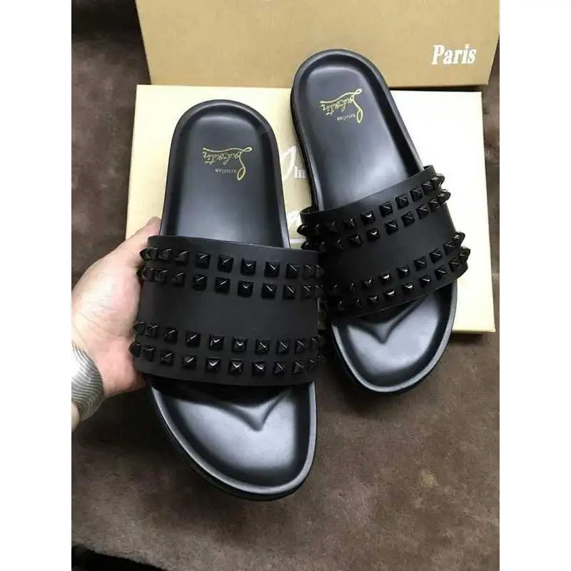 CL Redbottom CL Liulin red slippers with cowhide inner sheepskin and original rubber combined bottom #9874657