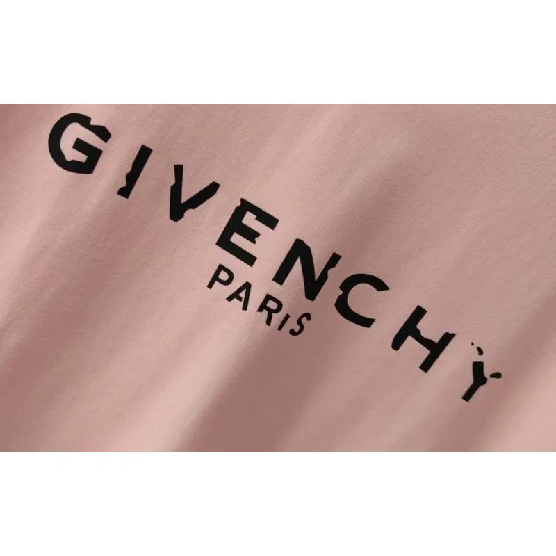 Givenchy Paris Logo Cotton T Shirts in Pink Brown Black and White for men Casual Fashion #A54254
