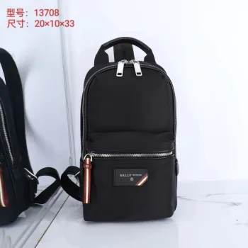 Bally Black Nylon Backpack With Signature Stripe For Urban Style And Functionality #A51674