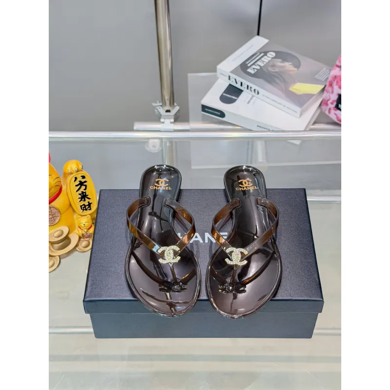 Chanel Jelly Flip Flops TPU Waterproof Beach Sandals #A65287