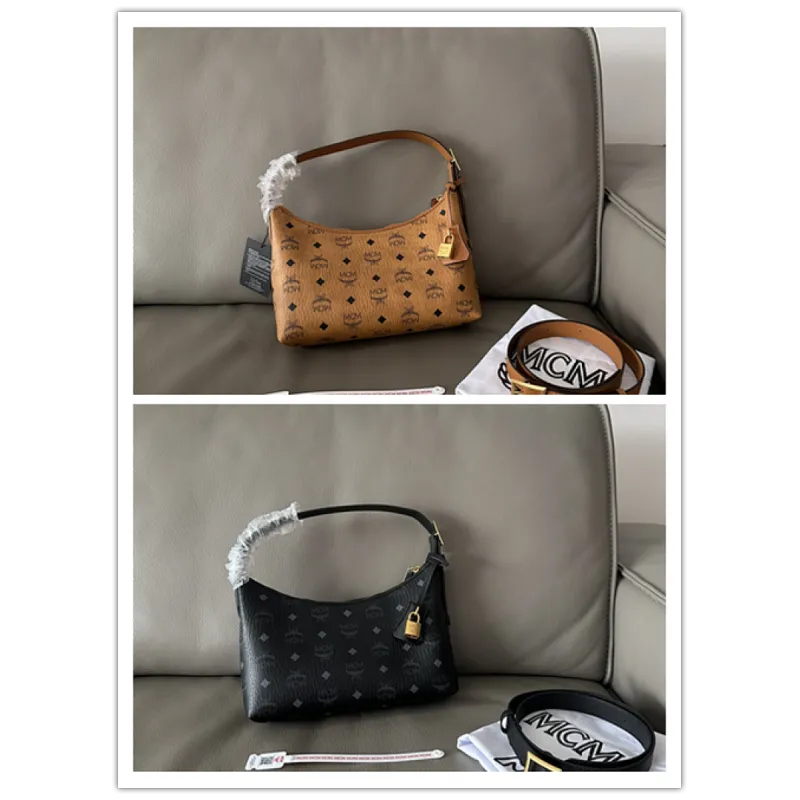 MCM Aren Visetos Hobo Shoulder Bag, PVC Leather, Style 65037 26x19x9.5cm #A61792