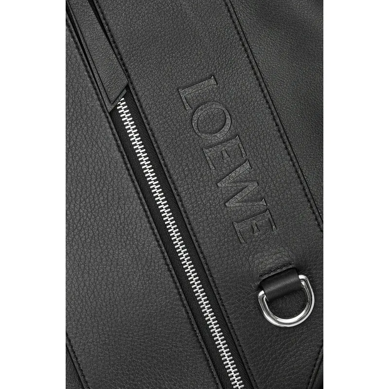 Loewe Black Leather Backpack With Distinctive Zipper And Branding For Modern Urban Style #A50064