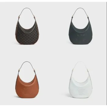 Celine Ava Hobo Bag - Multiple Colors (Monogram, Black, Tan, White), Signature Triomphe Logo, Timeless Luxury Shoulder Bag for Women #A56751