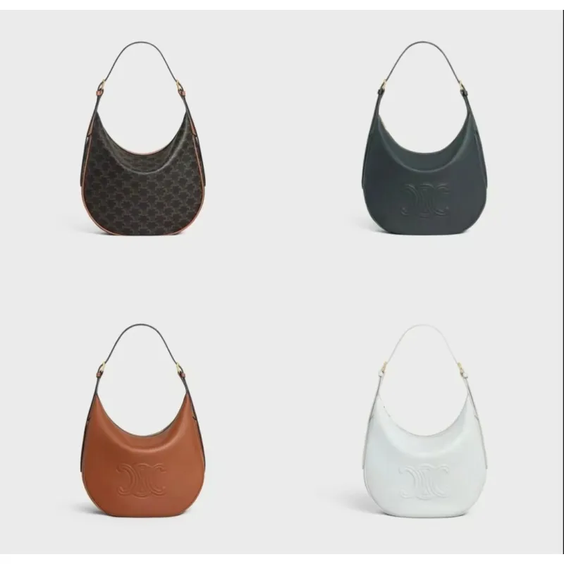 Celine Ava Hobo Bag - Multiple Colors (Monogram, Black, Tan, White), Signature Triomphe Logo, Timeless Luxury Shoulder Bag for Women #A56751