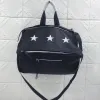 Givenchy Black Leather Star Embellished Multi Zip Tote Bag #A52354