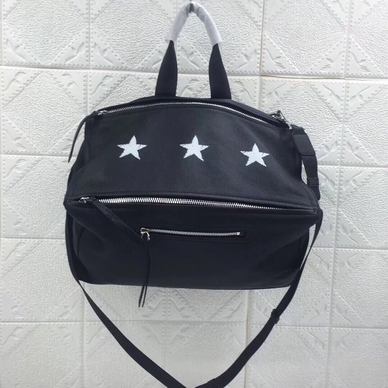 Givenchy Black Leather Star Embellished Multi Zip Tote Bag #A52354