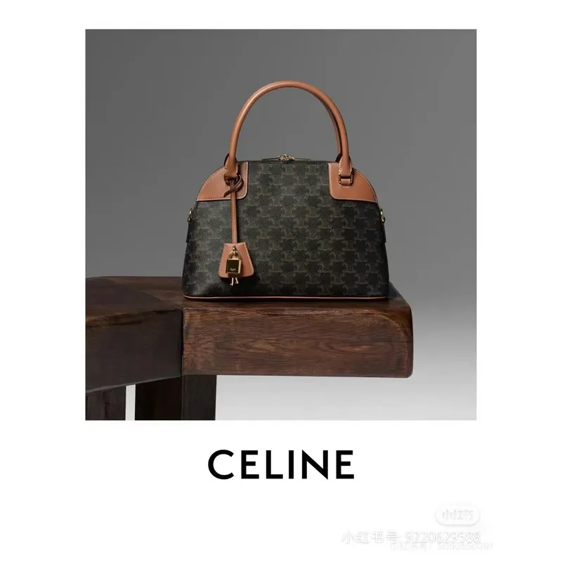 Celine Triomphe Canvas And Leather Handbag For Timeless Sophistication In Daily Use Description #A50044