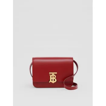 Burberry Red Leather Crossbody Bag With Iconic Gold TB Hardware #A51002
