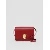 Burberry Red Leather Crossbody Bag With Iconic Gold TB Hardware #A51002 Burberry Red Leather Crossbody Bag With Iconic Gold TB Hardware #A51002