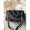 Givenchy Black Leather Top Handle Bag With Logo Webbing Strap #A52352