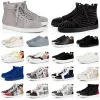 2020 CL Redbottom red bottoms men women fashion luxury designer shoes spike high top sneakers black white bred grey leather suede flats casual shoe #9874153
