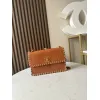 New Chanel Vintage Resin Leather Chain Bag with Large Logo bag two size #A60919