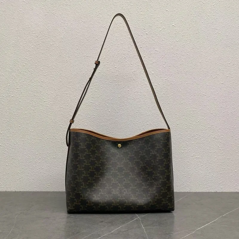 Celine 123912 Soft Shopper Bag in Triomphe Canvas Size 32x14x24CM #A62904