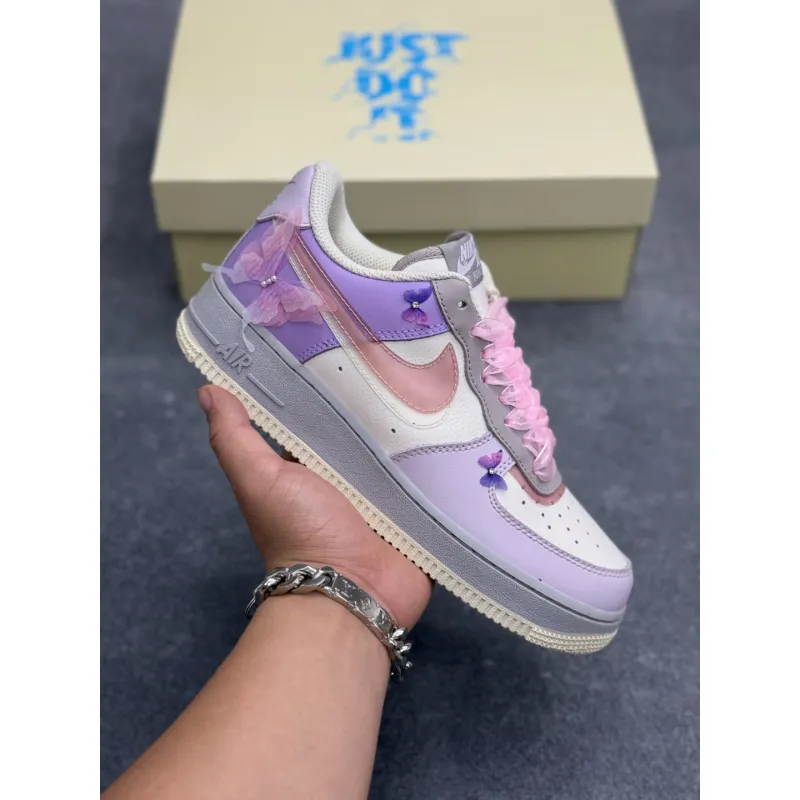 Nike Shoes for Nike Air Force 1 shoes Pink-Purple Butterfly Whisper #A62883