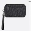 Chic D-ior Oblique Monogram Clutch With Wrist Strap For Stylish Everyday Accessorizing #A50100