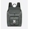 D-ior Mens Grey Oblique Canvas & Grained Leather Backpack - Stylish Luxury for Daily & Travel Use H870 #A57315