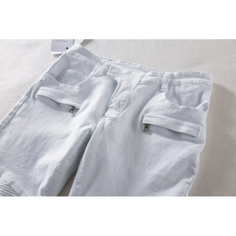 BALMAIN Mens White Long Jean #974812