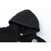 Off - White Washed Black Hoodie With Artistic Religious Print And OFF Logo #A54330