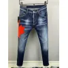 2025 DSQ2 Mens Denim Jeans Bold Red Maple Leaf Print with Faded Wash for Trendy Gentlemen #A54911