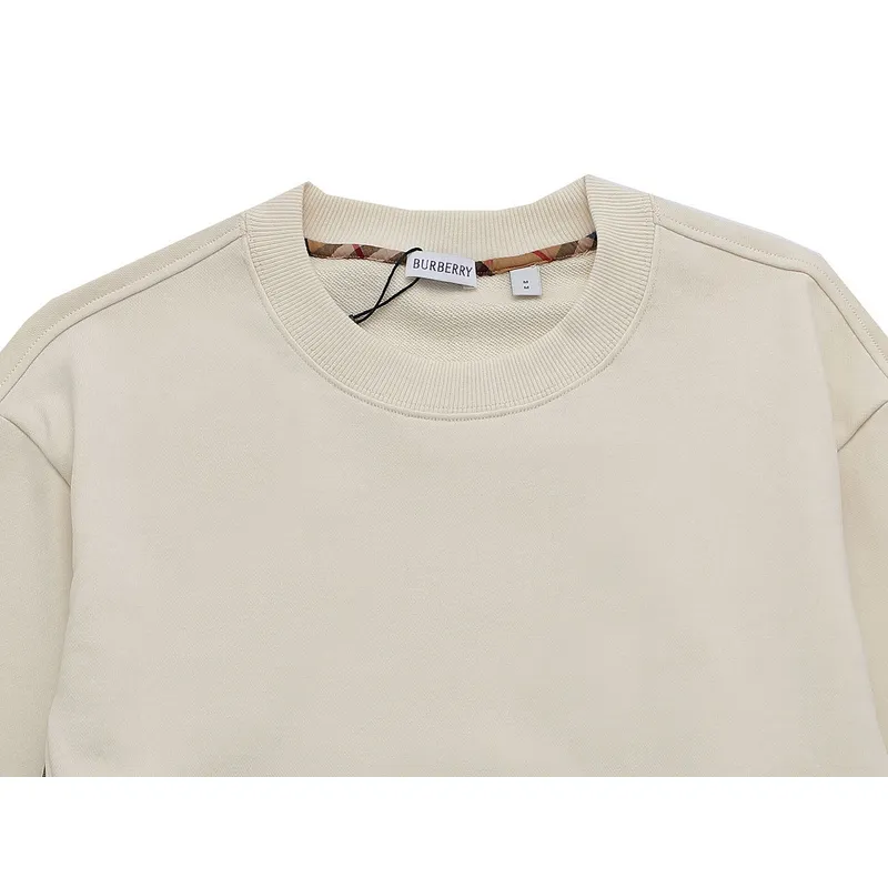 Burberry Inspired Beige/Black Sweatshirt With Signature Check Pattern Panels #A54280