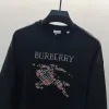 Burberry White/Black Sweatshirt With Classic Equestrian Knight Logo And Brand Name #A54394