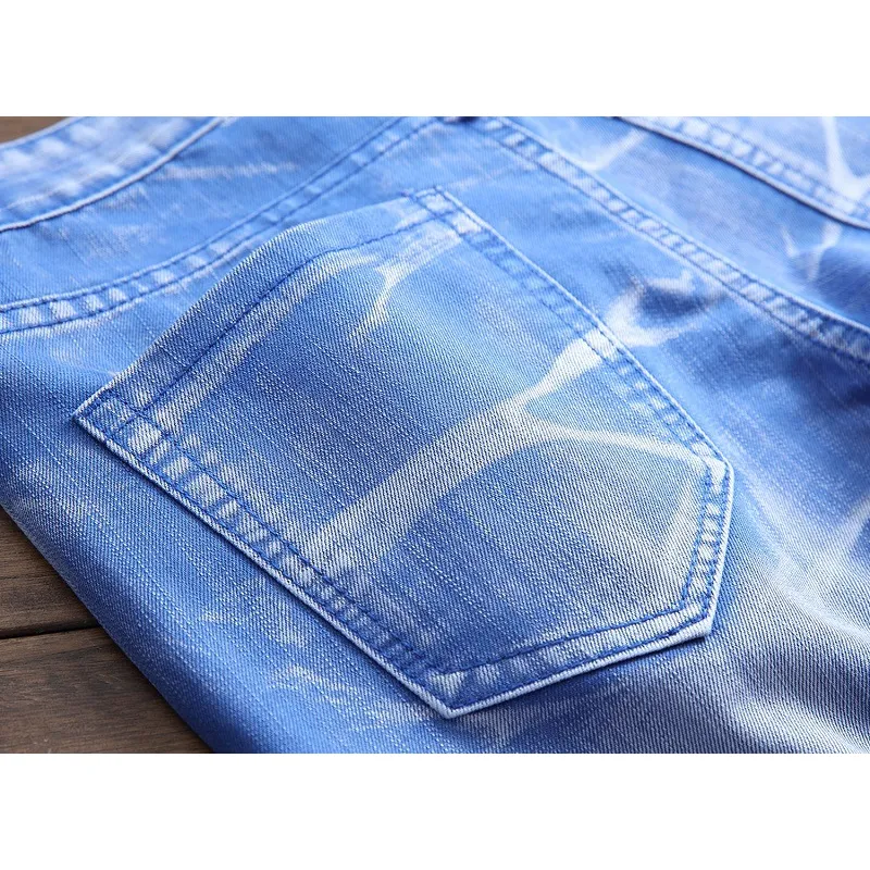 Nostalgic ripped motorcycle jeans Jeans for Mens Long Jeans #99905851