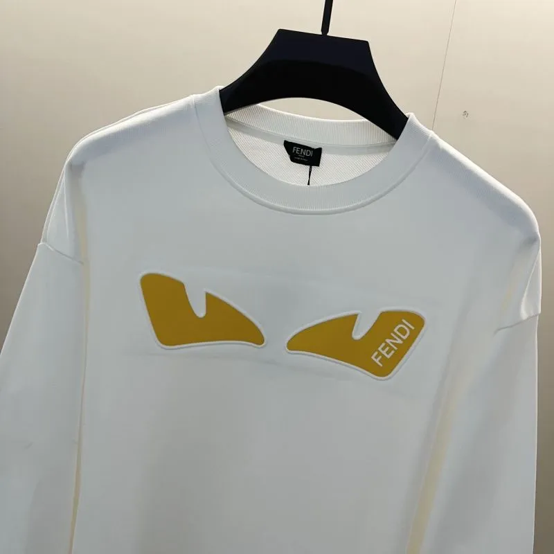 Fendi Black Sweatshirt With Iconic Yellow Monster Eye And Louis Vuittonogo Design #A54421