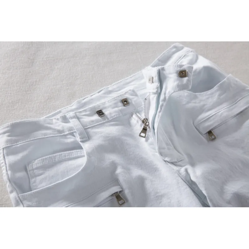 BALMAIN Mens White Long Jean #974812