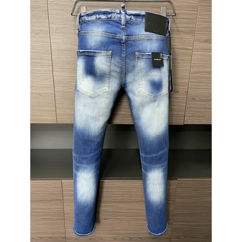 2025 DSQ2 Mens Denim Jeans  Bold ICON Print with Faded Wash for Trend - Setting Gentlemen #A54903