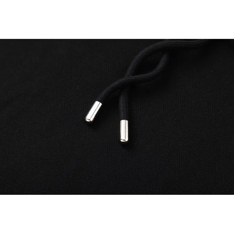 Off-White Black Hoodie With Signature Yellow Diagonal Arrow Print And Brand Detailing #A54327