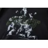 Off - White Black Hoodie With Artistic Graphic Print And Brand Elements #A54247