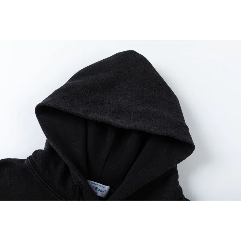 Off - White Black Washed Hoodie With Subtle Red Louis Vuittonogo #A54250