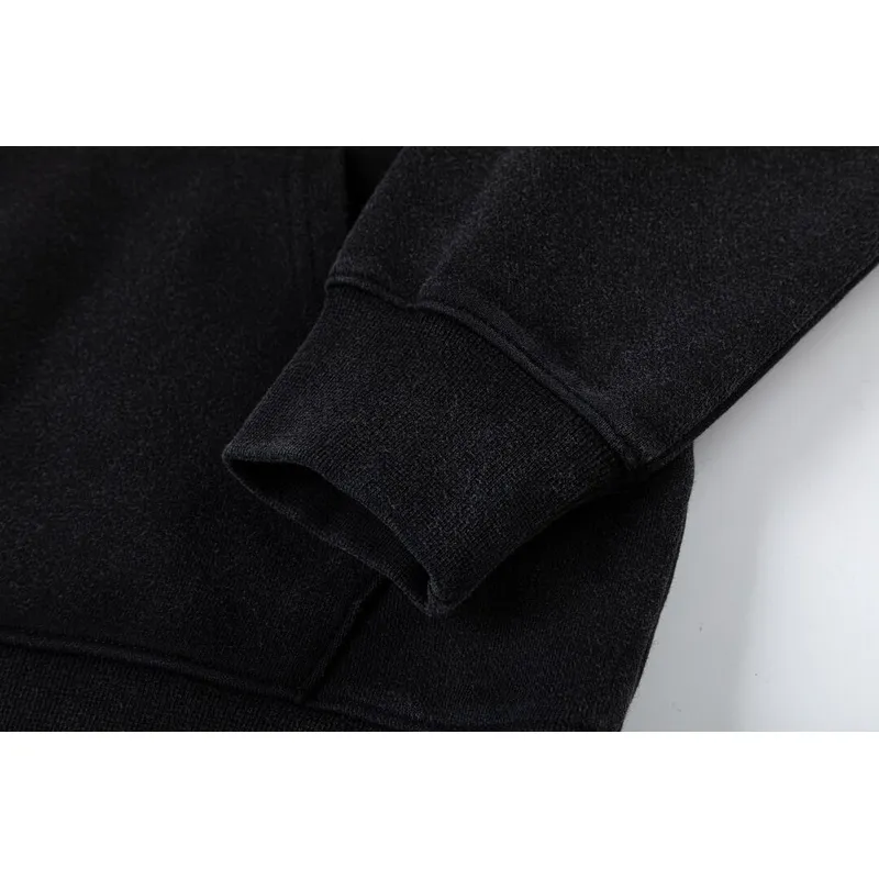 Off-White Black Hoodie with Blue Green Glitter Logo and Front Pocket for Men and Women #A54251