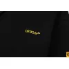 Off-White Black Hoodie With Signature Yellow Diagonal Arrow Print And Brand Detailing #A54327