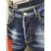 2025 DSQ2 Mens Denim Jeans Bold Red Maple Leaf Print with Faded Wash for Trendy Gentlemen #A54911