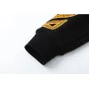 Off-White Black Hoodie With Signature Yellow Diagonal Arrow Print And Brand Detailing #A54327