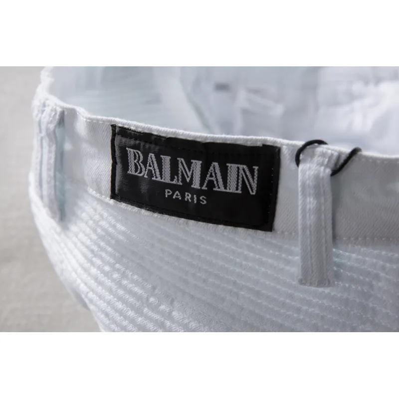 BALMAIN Mens White Long Jean #974812