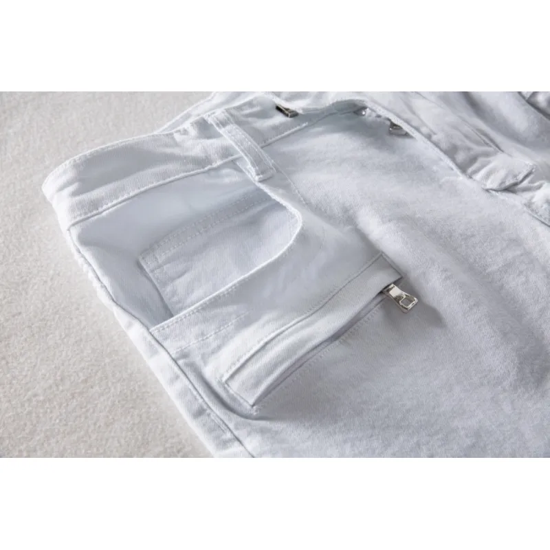 BALMAIN Mens White Long Jean #974812