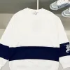 Burberry - Inspired White/Black Sweatshirt With Navy Stripe And Iconic Motif Design #A54393