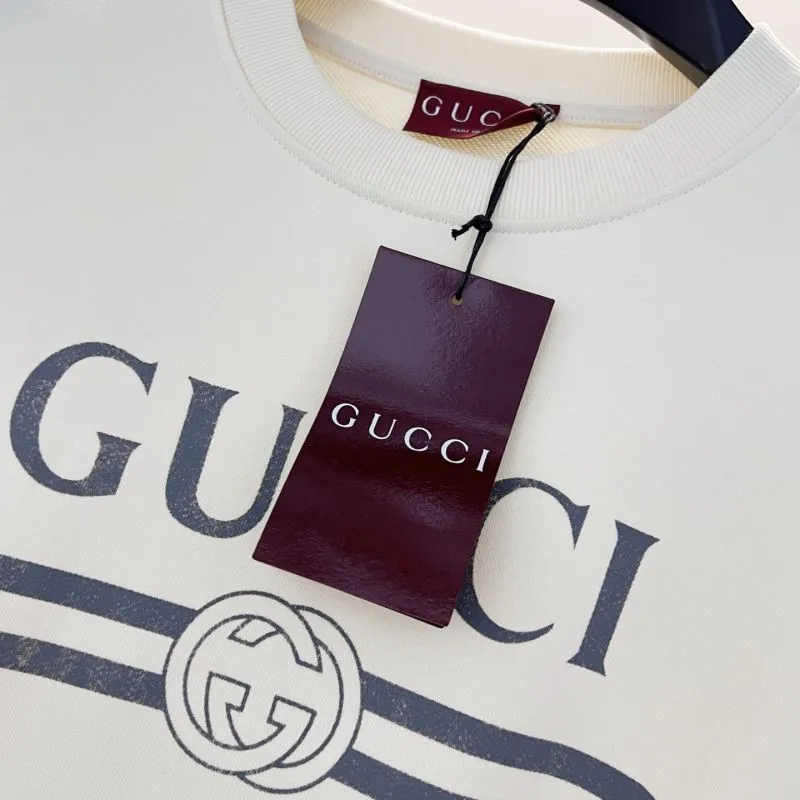 Gucci Cream Sweatshirt With Classic Louis Vuittonogo And Interlocking G Design #A54418